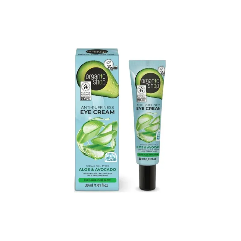 ORGANIC SHOP ANTI-PUFFINESS EYE CREAM ALOE & AVOCADO 30ML - Øyekrem - JK-Shop