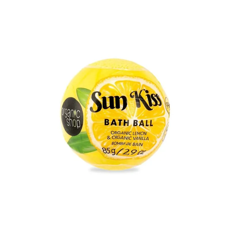 ORGANIC SHOP ORGANIC BATH BALL LEMON & ORGANIC VANILLA 85G - Baderom - JK-Shop