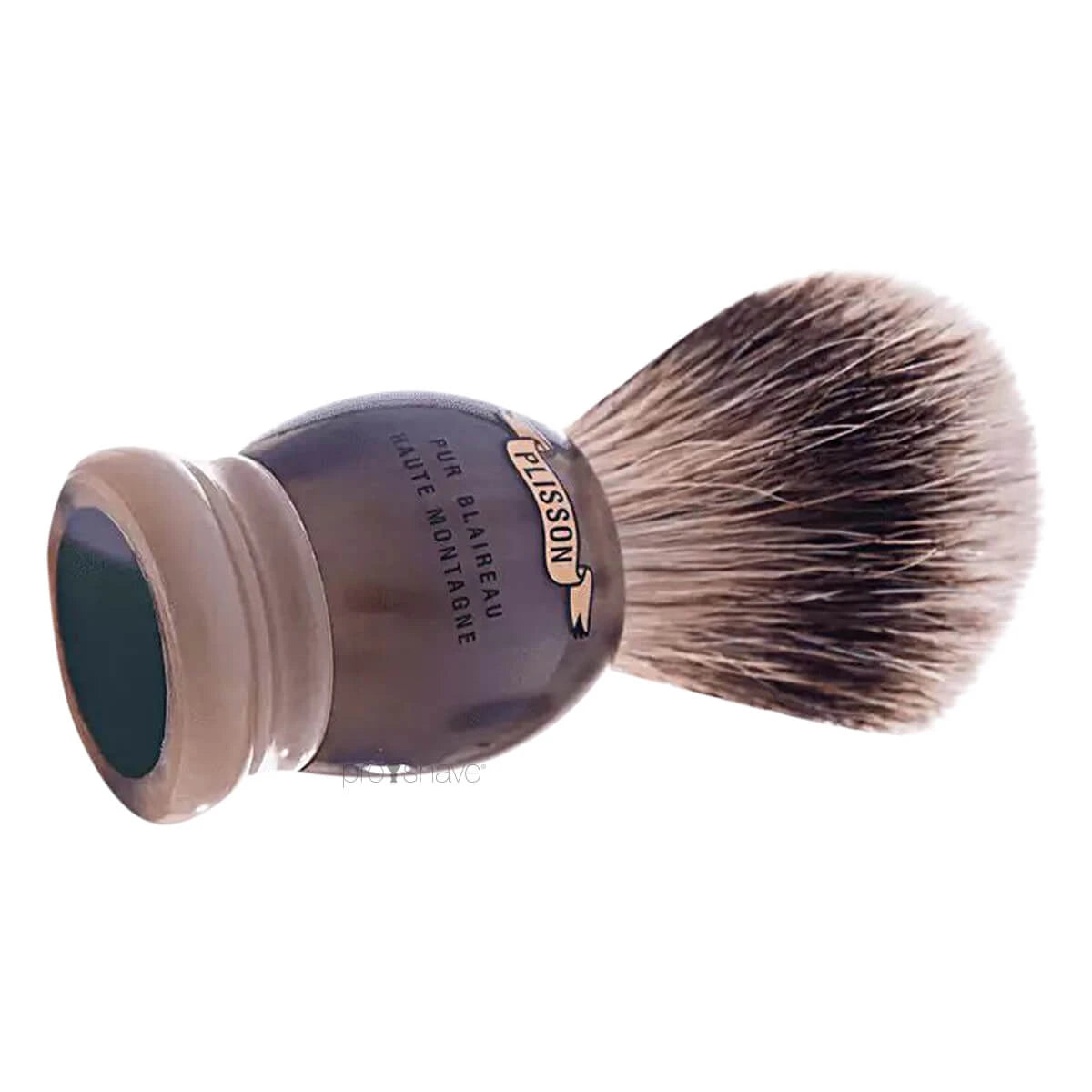 Plisson Shaving Brush, High Mountain White Badger & Genuine Horn-Size 12