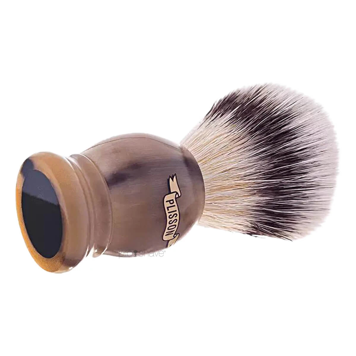 Plisson Shaving Brush, High Mountain White Fibre & Genuine Horn- Size 12