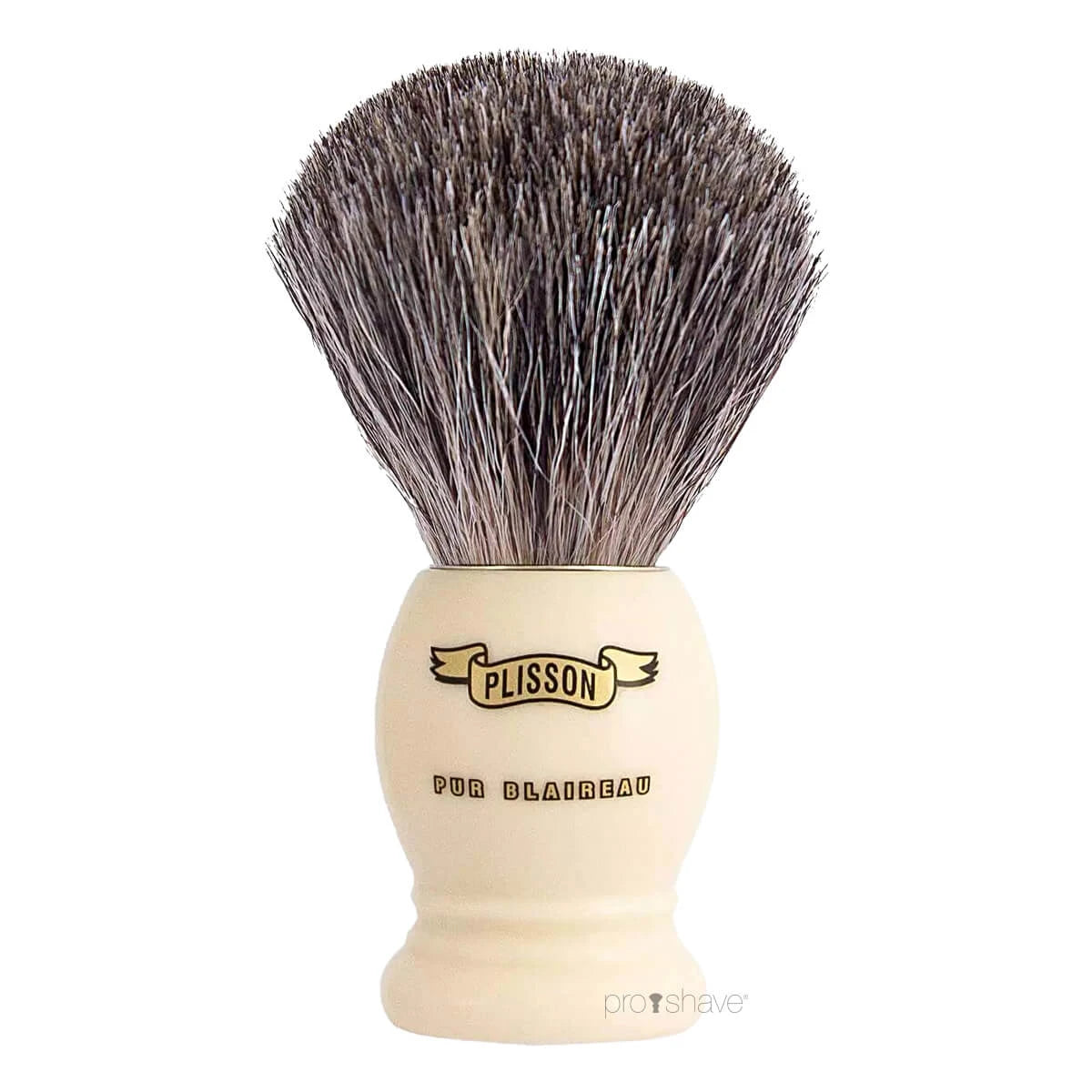 Plisson Shaving Brush, Russian Grey Badger & Imit. Ivory- Size 12
