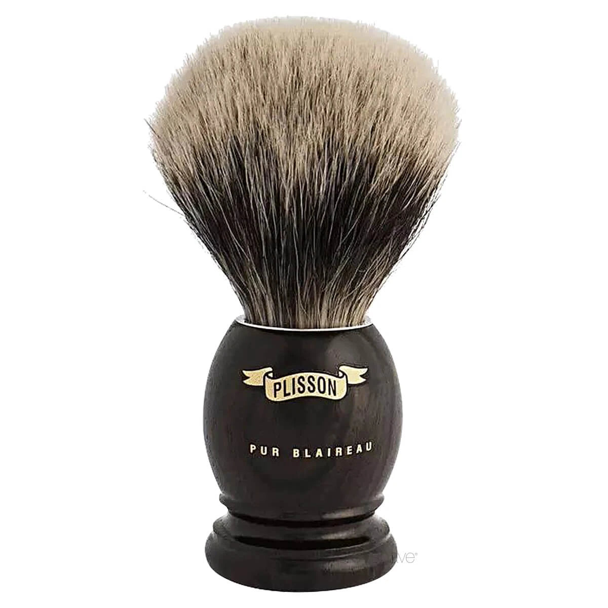 Plisson Shaving Brush, European White Badger & Ebony- Size 12