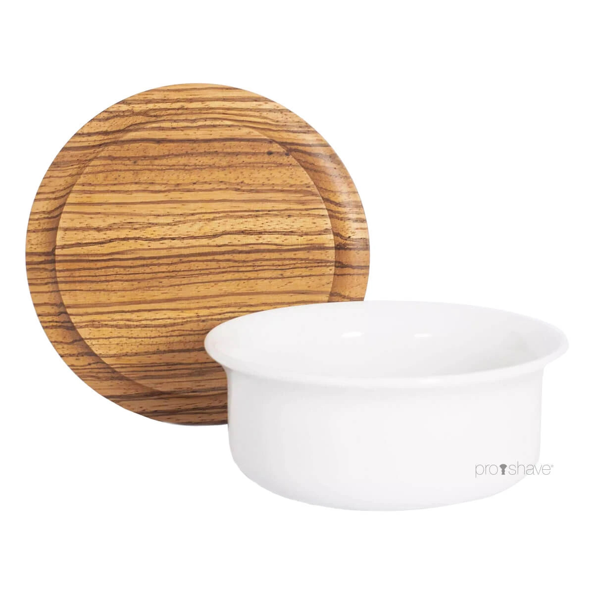 Plisson, Limoges Porcelain Shaving Bowl and Shaving Soap- Zebrano Lid-Barberskål-Plisson 1808-JK Shop