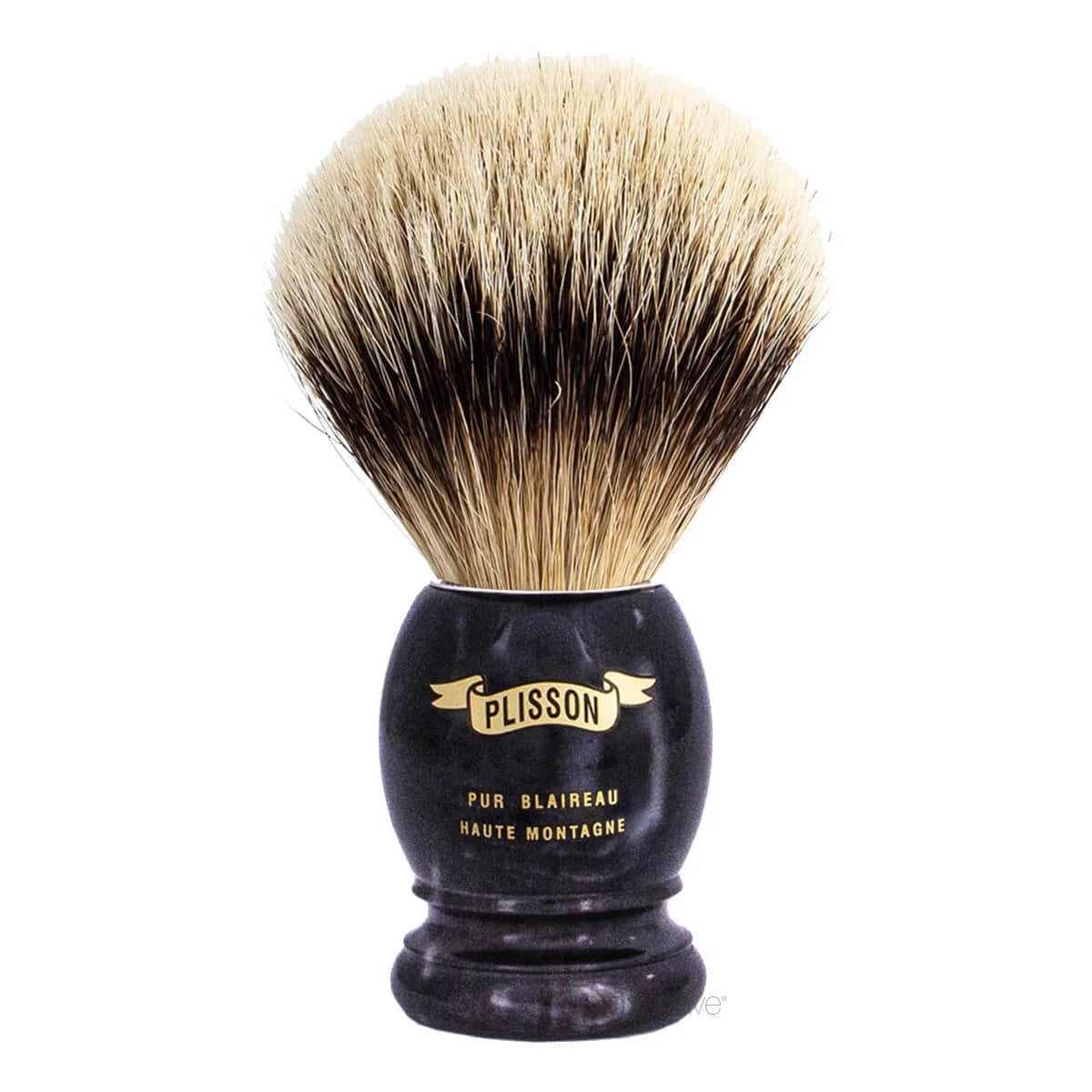 Plisson Shaving Brush, High Mountain White Badger & Genuine Black Horn- Size 12-Plisson 1808-J&K Shop