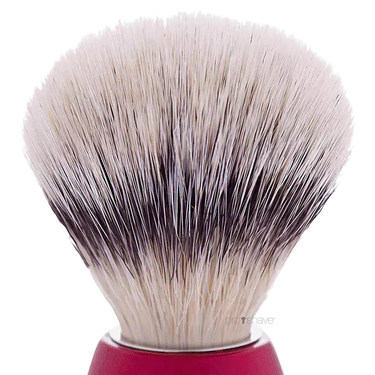 Plisson Shaving Brush, High Mountain White Fibre & Pearl Red- Size 12-Barberkost-Plisson 1808-JK Shop