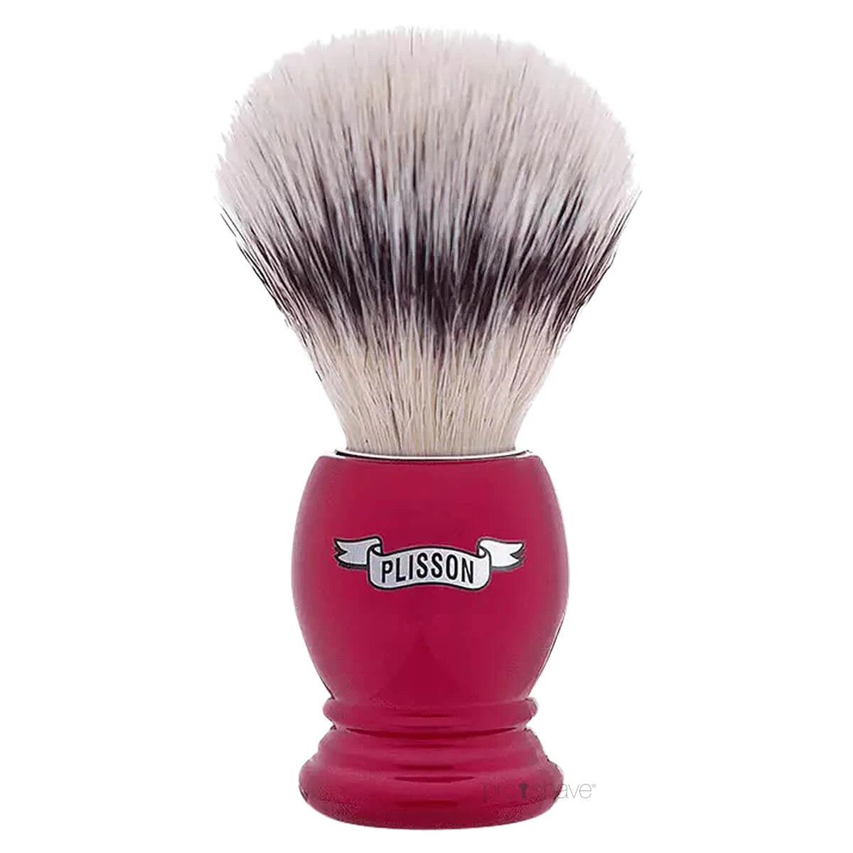 Plisson Shaving Brush, High Mountain White Fibre & Pearl Red- Size 12-Barberkost-Plisson 1808-JK Shop