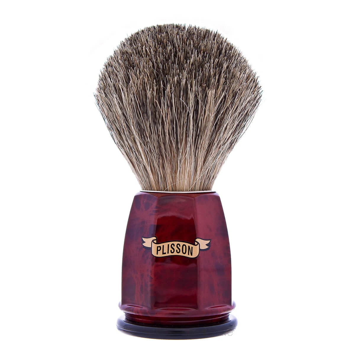 Plisson Shaving Brush, Russian Grey Badger & Imit. Walnut- Size 12-Barberkost-Plisson 1808-JK Shop