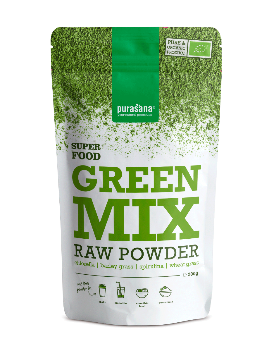 Purasana Green Mix Powder, 200g - Vitaminer & Mineraler - JK-Shop