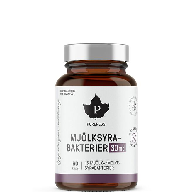 Pureness Melkesyrebakterier 30 md 60 kapsler - Prebiotika & probiotika - JK-Shop