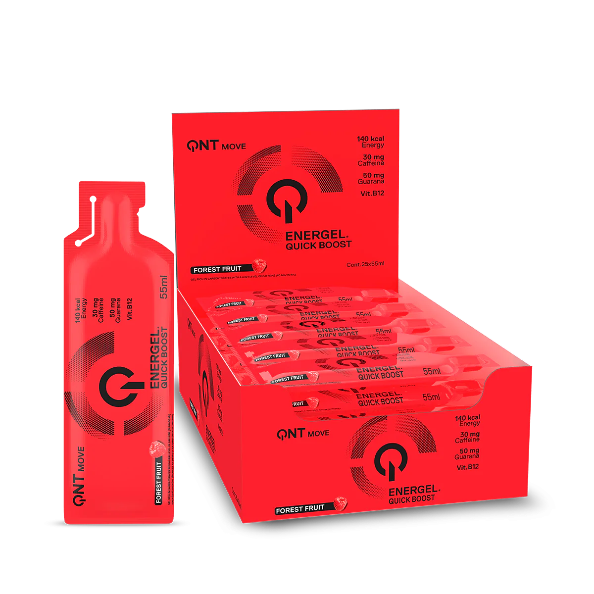 QNT Energel Quick Boost, 25 x 55 ml - Raske Karbohydrater - JK-Shop