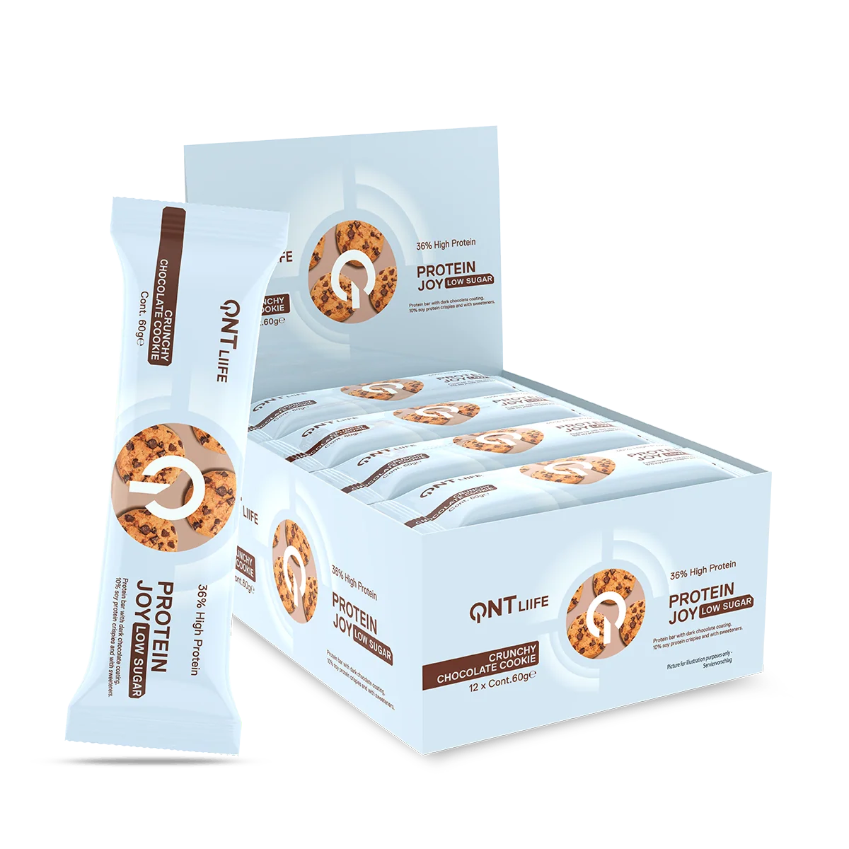 QNT Protein Joy Low Sugar Bar, 12 x 60 g - Proteinbarer - JK-Shop - bilde 2