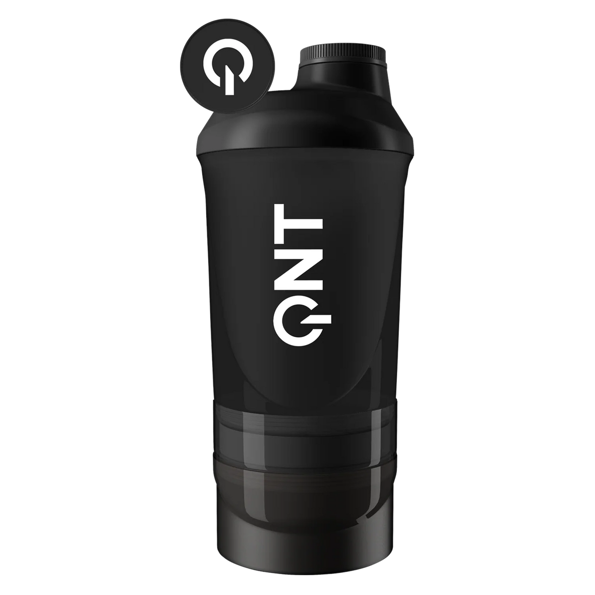 QNT Shaker It's On, 600 ml + 350 ml, Black Smoke - Shakers & Vannflasker - JK-Shop