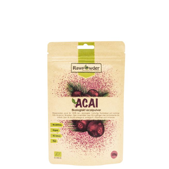 Rawfood Ekologiskt Acaipulver 100 g - Baking og Matlaging - JK-Shop