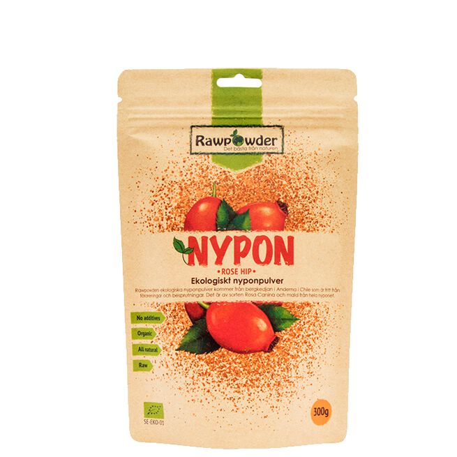 Rawpowder Nyponpulver Økologisk 300g - Vitaminer & kosttilskudd - JK-Shop