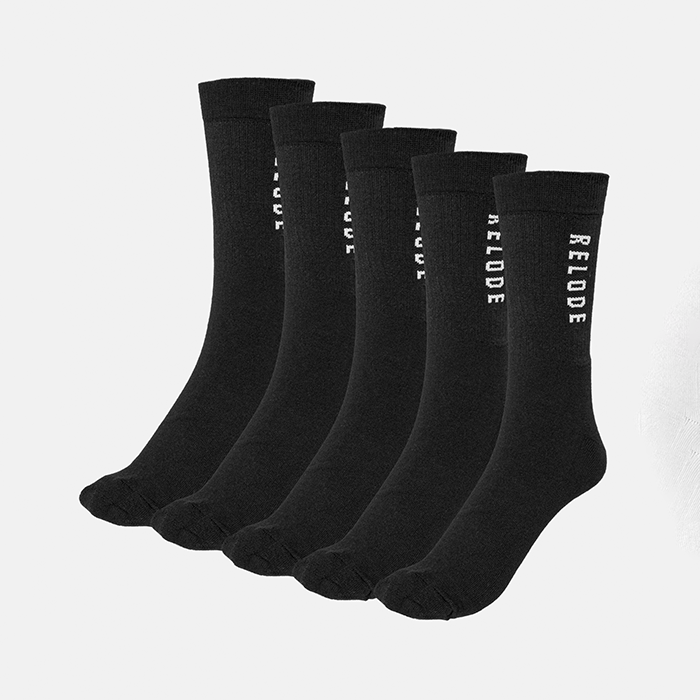 Relode Training Socks 5-pack, White 39-42, Black 39-42 & 43-46 - Sokker Dame - JK-Shop