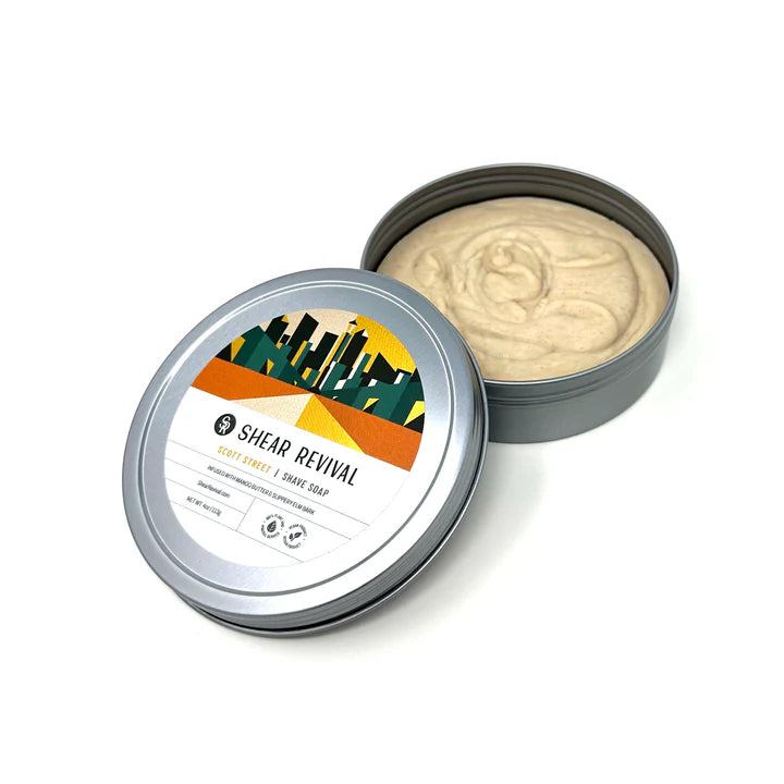 SHEAR REVIVAL Scott Street Shave Soap- Orange & Oakmoss - Barbersåpe - JK-Shop