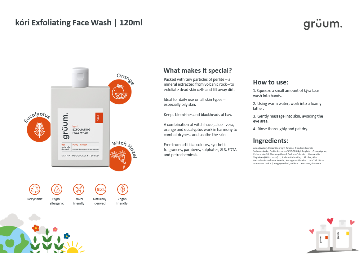 grüum kóri Exfoliating Face Wash