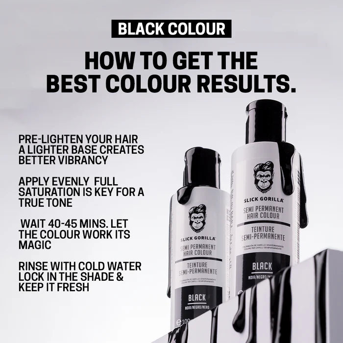 Slick Gorilla Hair Colour Black 100ml - Hårfarge - JK-Shop