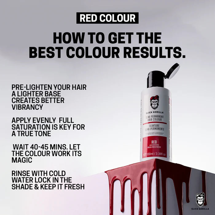Slick Gorilla Hair Colour Red 100ml - Hårfarge - JK-Shop