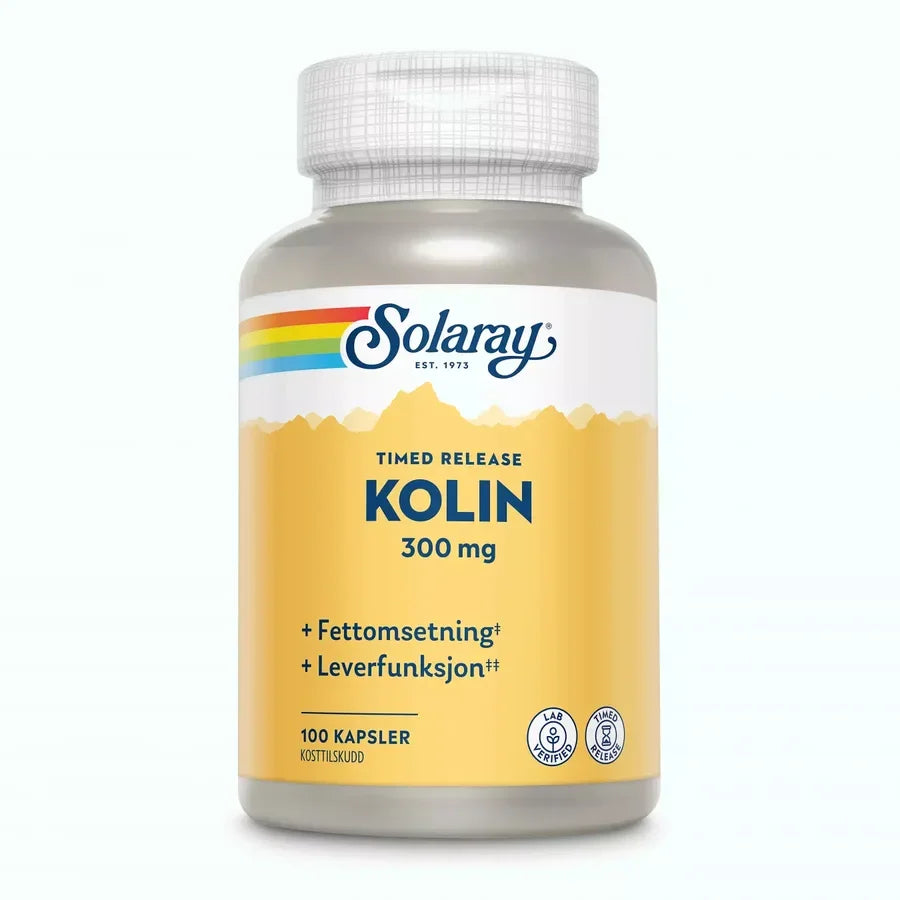 Solaray Kolin 300mg 100 kapsler - Mikronæringsstoffer - JK-Shop