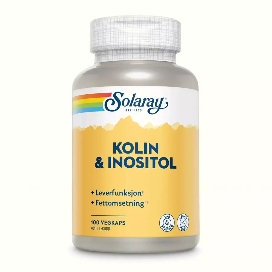 Solaray Kolin & Inositol 100 kapsler - Vitaminer og kosttilskudd - JK-Shop