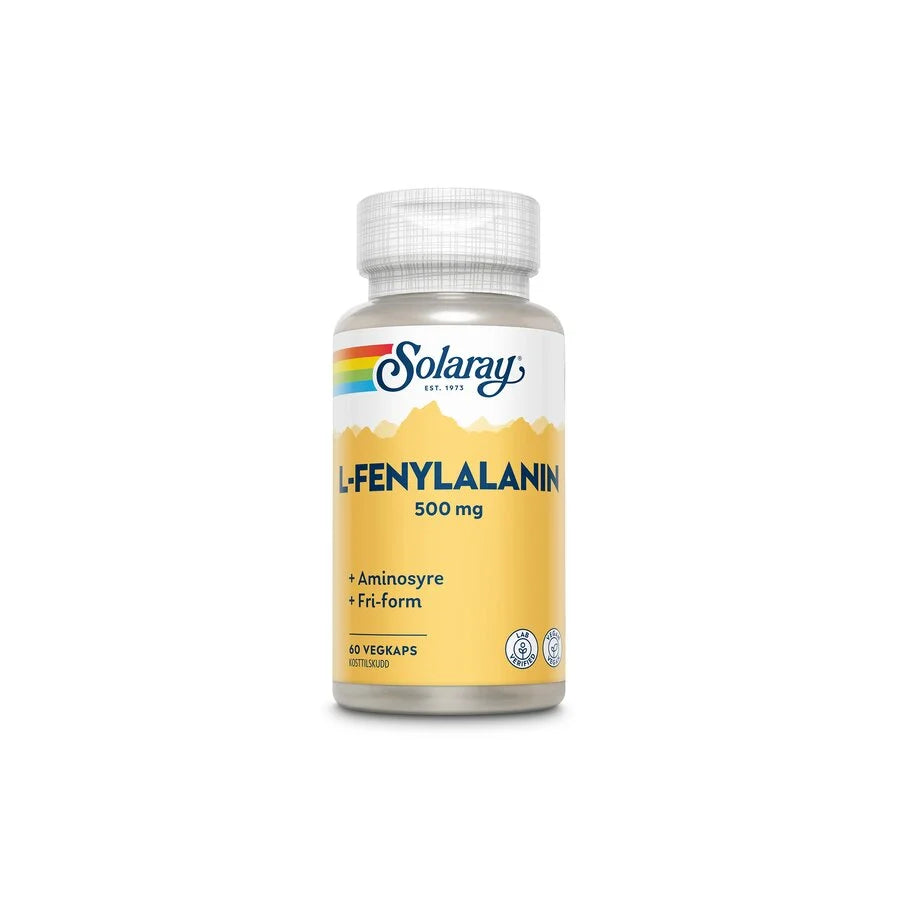 Solaray L-fenylalanin 500 mg 60 kapsler - Individuelle Aminosyrer - JK-Shop