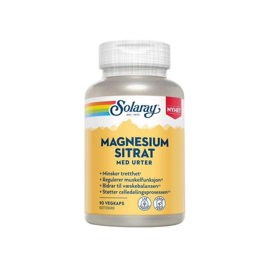 Solaray Magnesium Sitrat 90kaps - Mikronæringsstoffer - JK-Shop