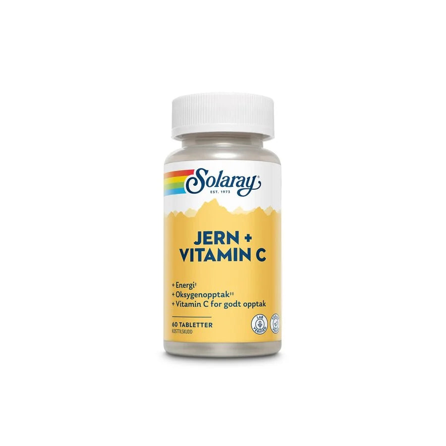 Solaray jern + C 60 tabletter - Vitaminer og kosttilskudd - JK-Shop