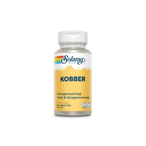 Solaray kobber 2 mg 100 tabletter - Mikronæringsstoffer - JK-Shop