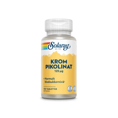 Solaray krom pikolinat 100 tabletter - Mikronæringsstoffer - JK-Shop