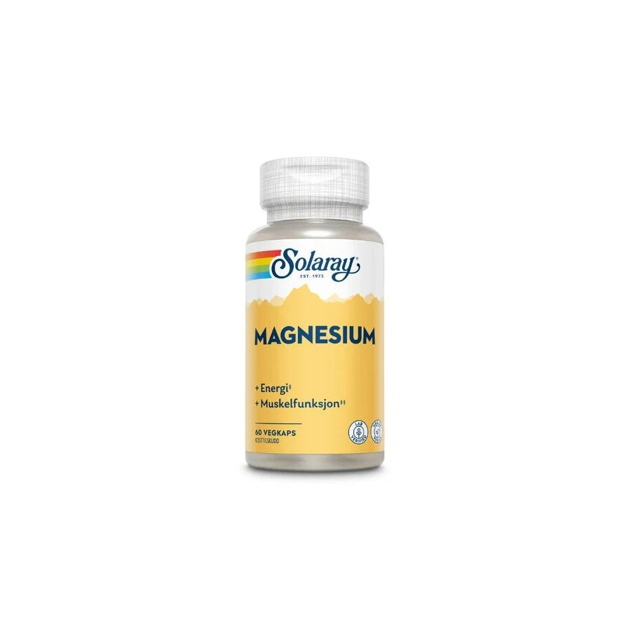 Solaray magnesium 200 mg 60 kapsler - Mikronæringsstoffer - JK-Shop