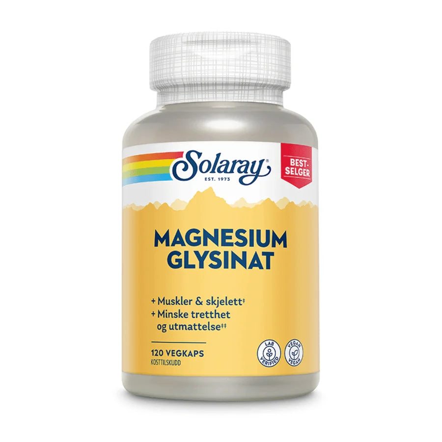 Solaray magnesium glysinat 120 kapsler - Vitaminer og kosttilskudd - JK-Shop