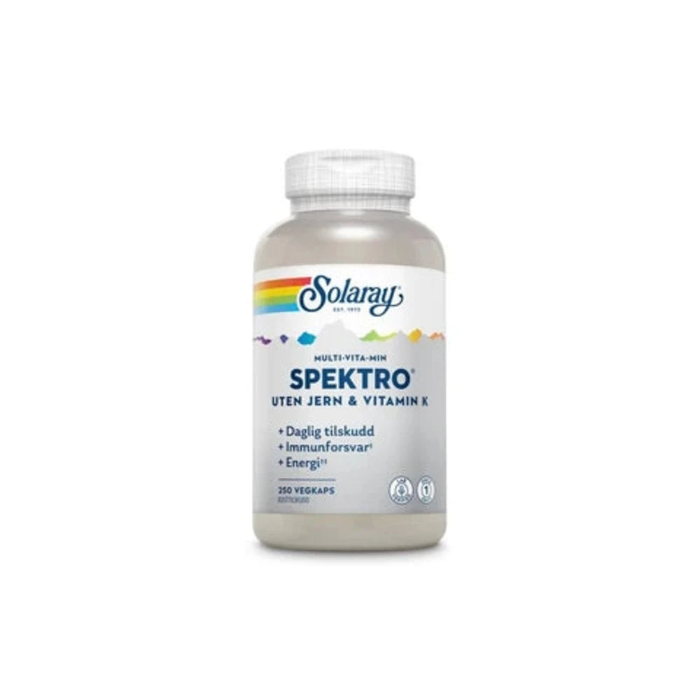 Solaray spektro uten jern & vitamin K 250 kapsler - Vitaminer og kosttilskudd - JK-Shop