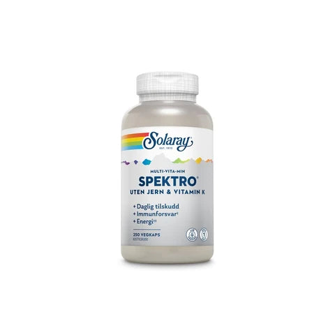 Solaray spektro uten jern & vitamin K 250 kapsler - Vitaminer og kosttilskudd - JK-Shop