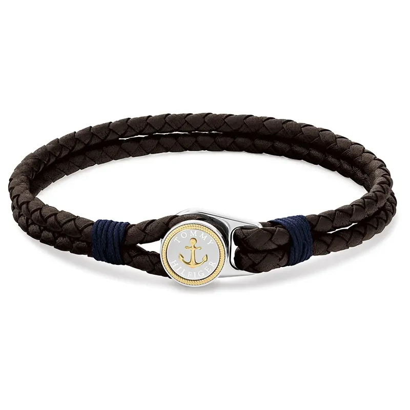 TOMMY HILFIGER BROWN LEATHER BRACELET - Armbånd - JK-Shop