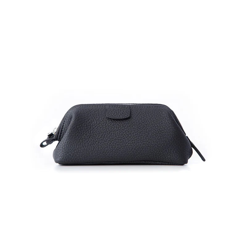 Taylor of Old Bond Street Mini Black Leather Wash Bag - Toalettmappe - JK-Shop