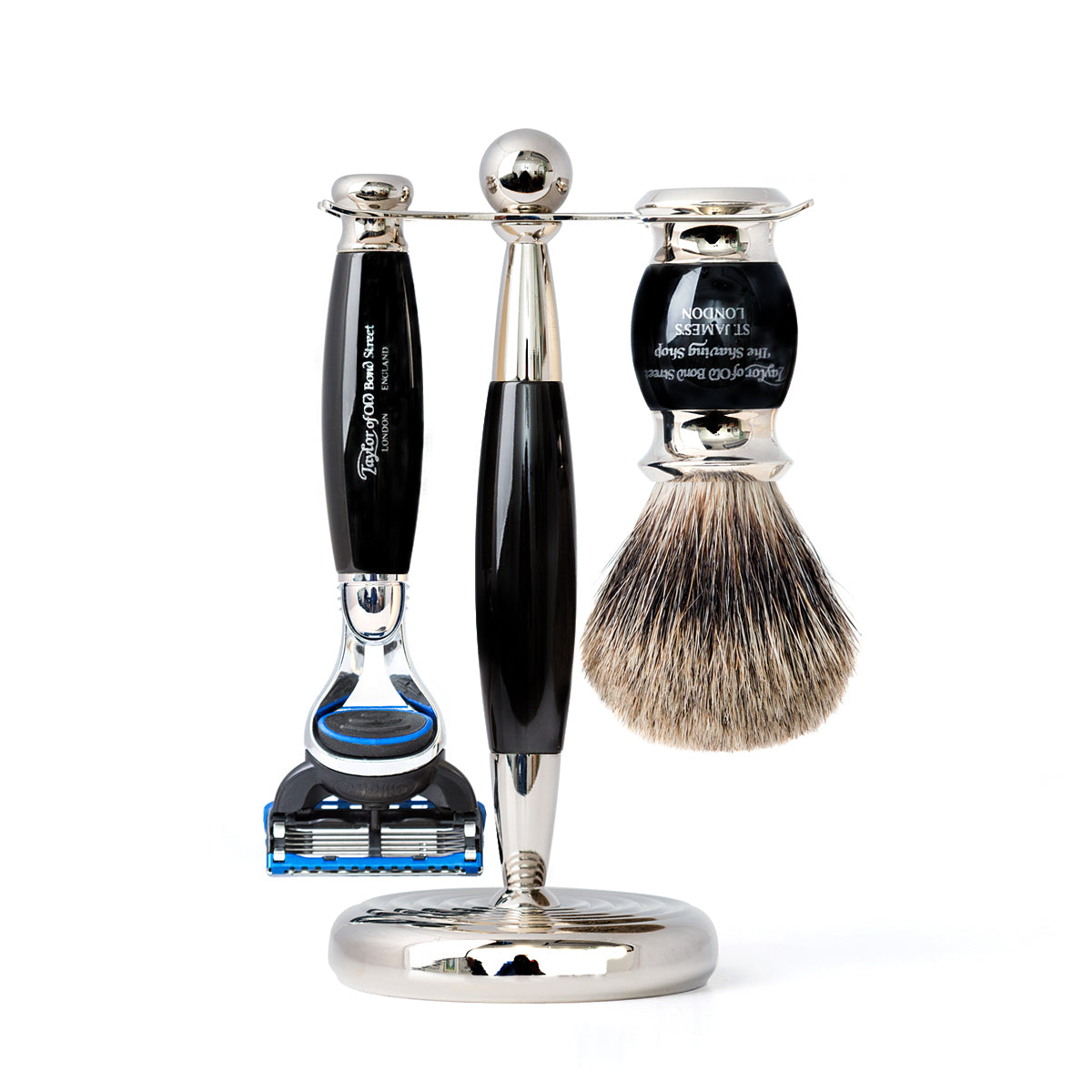 Taylor of Old Bond Street Shaving Set Fusion Razor and Pure Badger Brush - Barbersett - JK-Shop