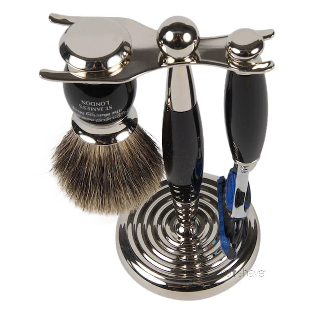 Taylor of Old Bond Street Shaving Set Fusion Razor and Pure Badger Brush - Barbersett - JK-Shop