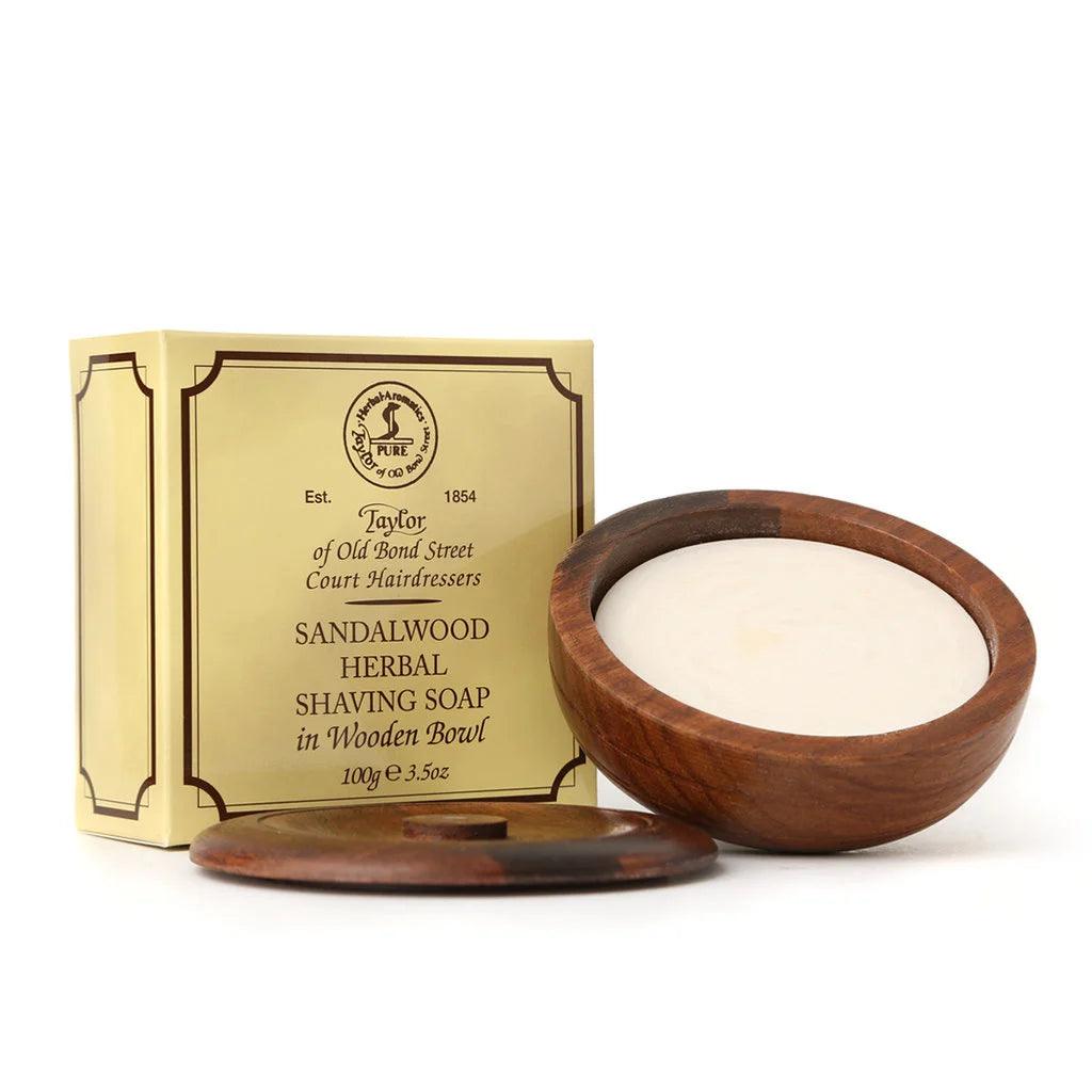 Taylor of old Bond Street, Shaving Soap Sandalwood -Wooden Bowl-Taylor of old Bond Street-J&K Shop