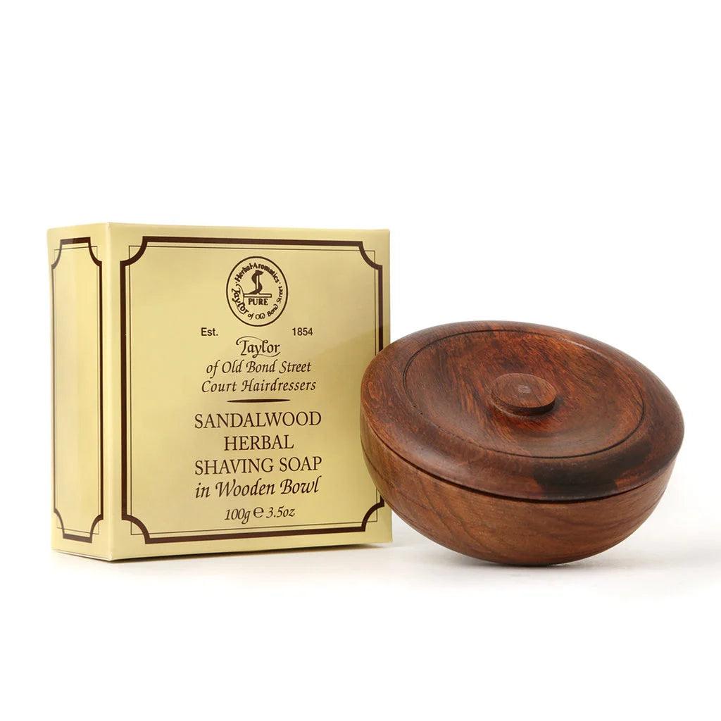 Taylor of old Bond Street, Shaving Soap Sandalwood -Wooden Bowl-Taylor of old Bond Street-J&K Shop