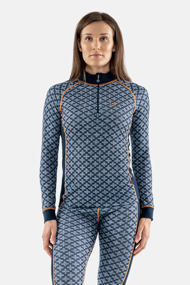 Termo Sequal Jaquard Turtle neck w. zip LS - Undertøy - JK-Shop