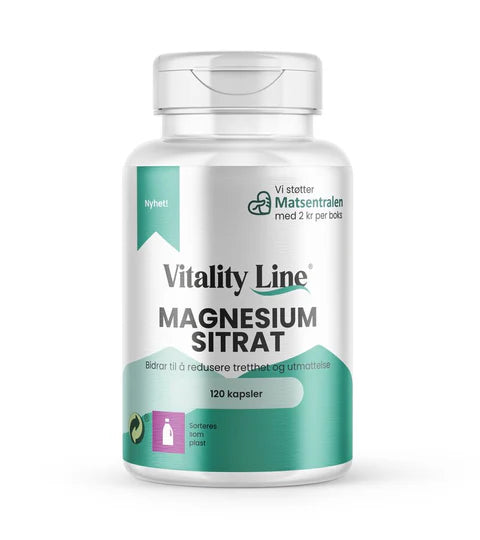 VITALITY LINE MAGNESIUM SITRAT 120 KAPSLER - Vitaminer & kosttilskudd - JK-Shop
