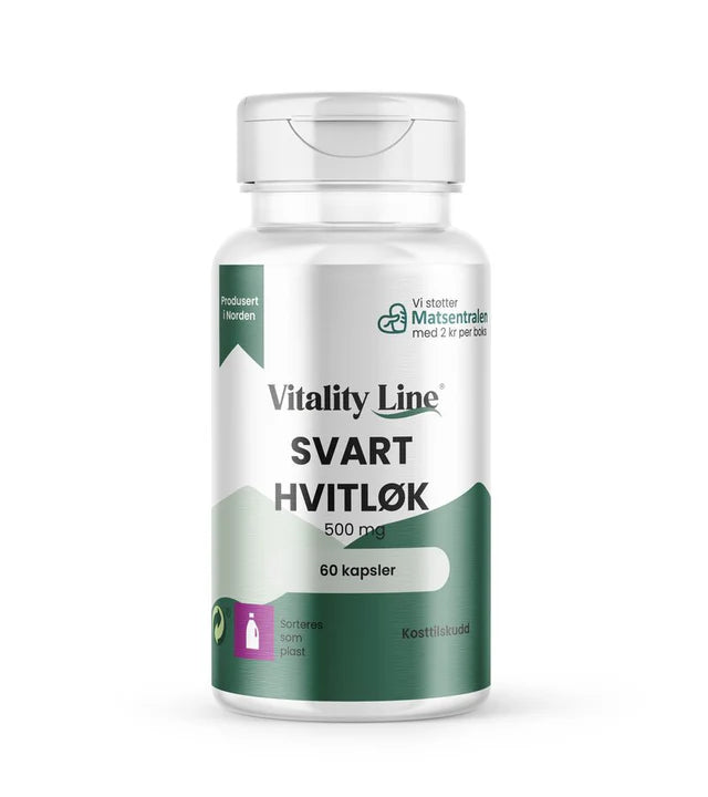 VITALITY LINE SVART HVITLØK 500 MG 60 KAPSLER - Vitaminer og kosttilskudd - JK-Shop