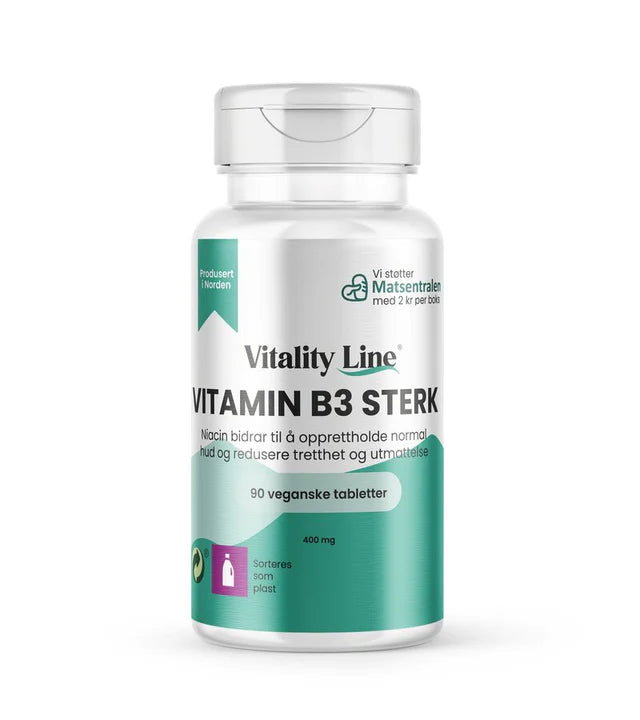 VITALITY LINE VITAMIN B3 STERK 90 TABLETTER - Vitaminer og kosttilskudd - JK-Shop