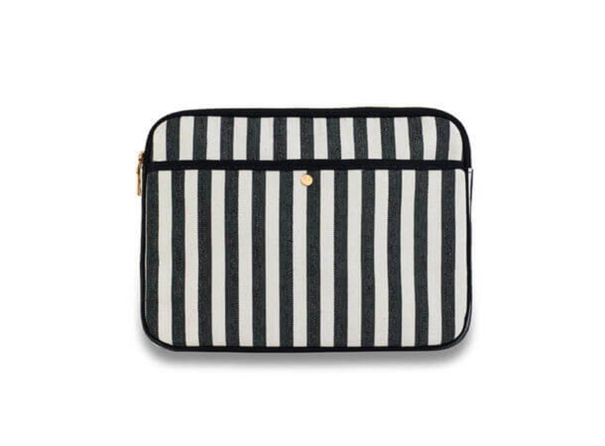 Fan Palm Laptop Sleeve- Cotton Stripe-Tilbehør-JKSHOP
