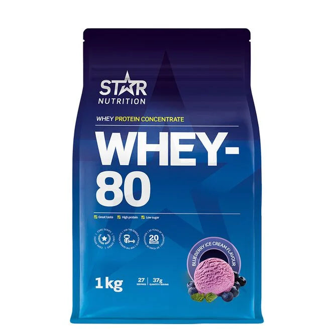 Whey-80 Myseprotein 1 kg Naturell -  - JK-Shop