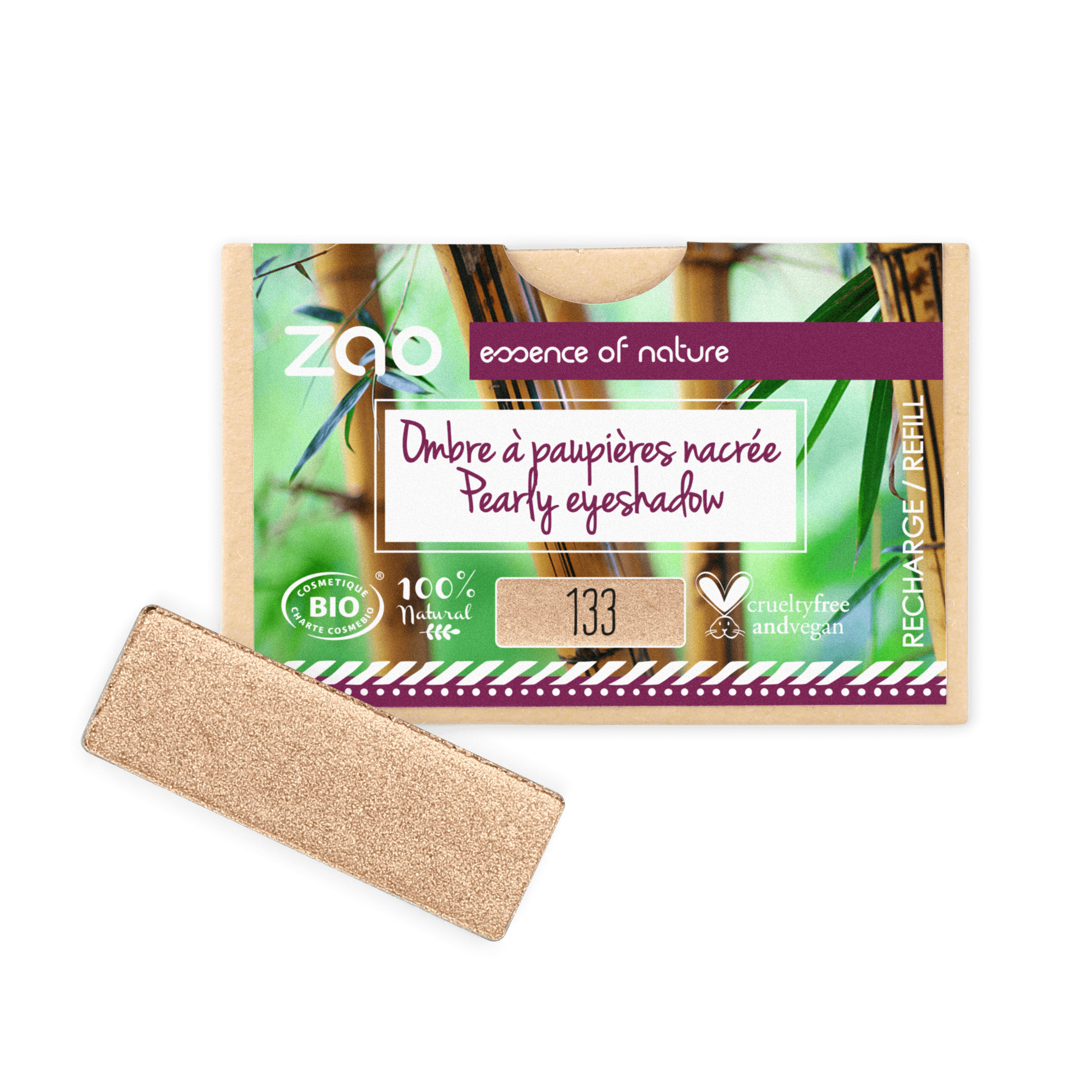 ZAO Refill Rectangle Eye Shadow- (133) Goldy-Øyenskygge-JKSHOP