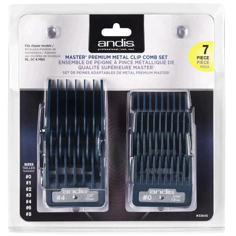 Andis Master Premium Metal Clip Comb Set | Tilbehør | Andis | JK SHOP | JK Barber og herre frisør | Lavepriser