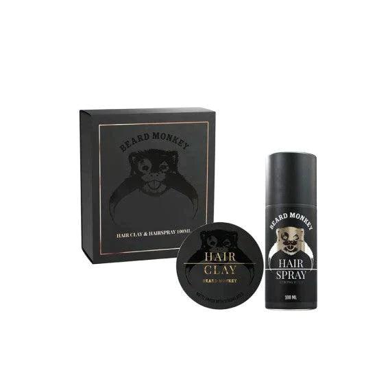Beard Monkey Gift Set Hair Clay & Hairspray | Hårstylingsett | Beard Monkey | JK SHOP | JK Barber og herre frisør | Lavepriser | Best