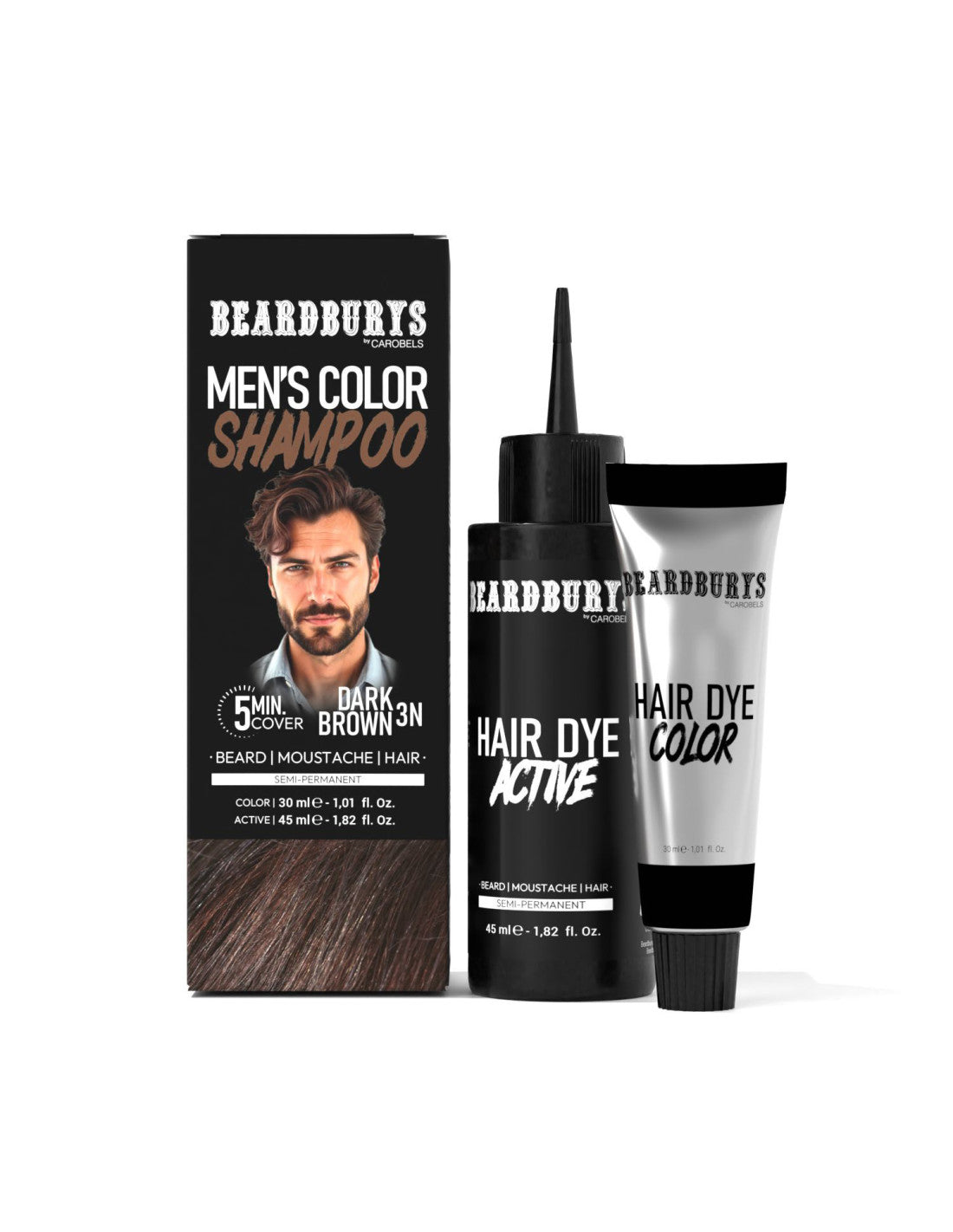 Beardburys Beard & Moustache Color 3N Dark Brown
